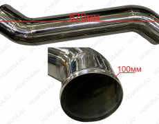 Патрубок интеркулера 98*98*670 WP12/WP13 (изогнутый, нерж) SHACMAN X3000 544018 DZ95259534018