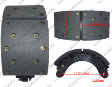 Колодка тормозная передняя 8*4 (с прорезью 20отв.) SHACMAN SHAANXI X3000 ШАКМАН ШАНКСИ Х3000 544511 DZ9100440511