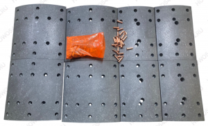 Накладка тормозная задняя (4+4+112железных заклёпок комплект FAW 300) Креатек CK8510B 3502407/06-AOE