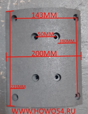 Накладка тормозная задняя верхняя F3000 (8отв) Креатек  CK8109  CK-DZ9112340062 