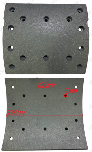 Накладка тормозная задняя (14 отверстий DONGFENG TIANLONG) Креатек CK9259 3502ZB6-105